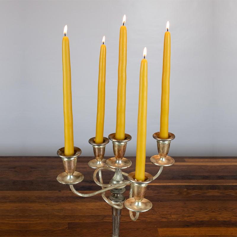 Dipped beeswax candles